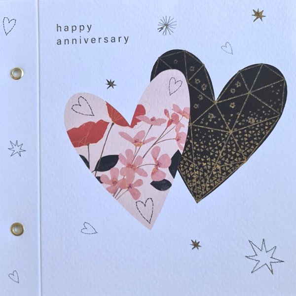 Happy Anniversary Two Hearts Card