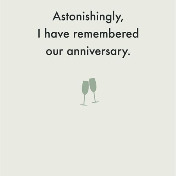 Astonishingly I Have Remembered Our Anniversary Card
