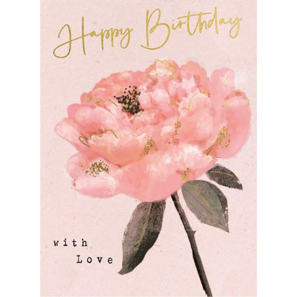 Happy Birthday Pink Rose Card