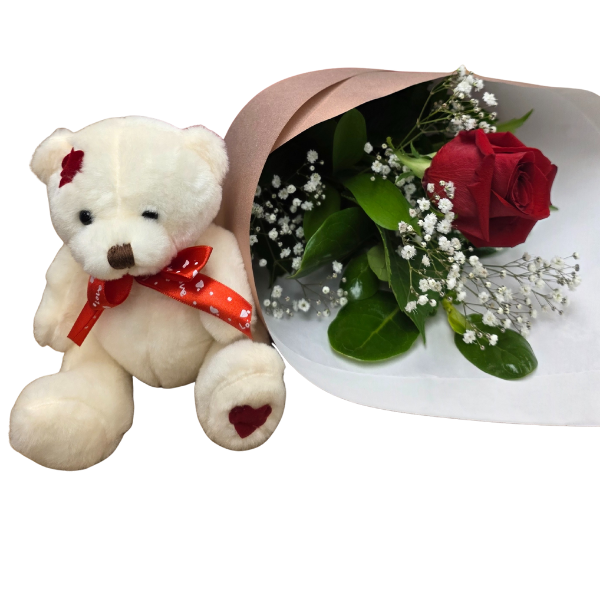 Patch Teddy & Rose Gift