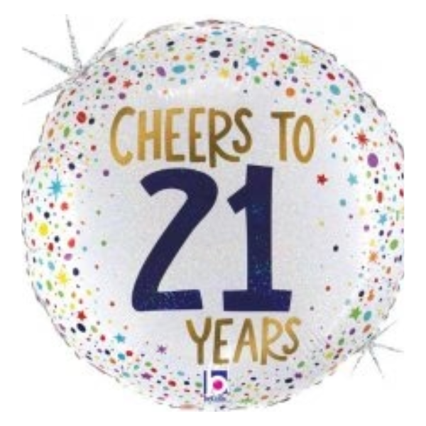 Cheers To 21 Years Balloon