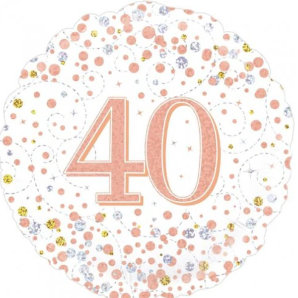 40th Balloon- Rose Gold