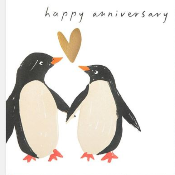 Penguin Anniversary Greeting Card