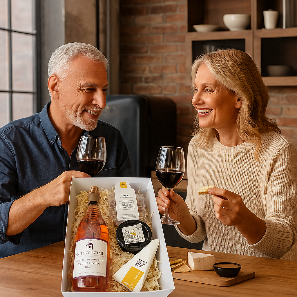 Wine, Cheese and Fruit Paste Gift box