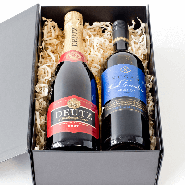 Bubbles &amp; Merlot Wine Box - Citywide Florist Christchurch NZ