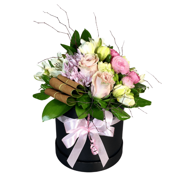 Pink Blush Hat Box - Citywide Florist Christchurch NZ