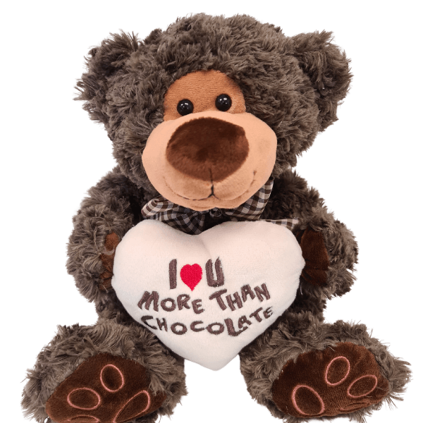 Copper Bear Soft Toy - Love You More Than Chocolate. - Citywide Florist Christchurch NZ