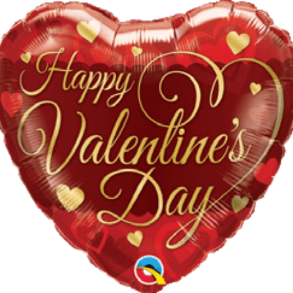 Happy Valentines Day Gold Balloon - Citywide Florist Christchurch NZ
