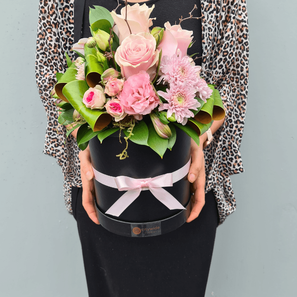 Pink Blush Hat Box– Citywide Florist Christchurch